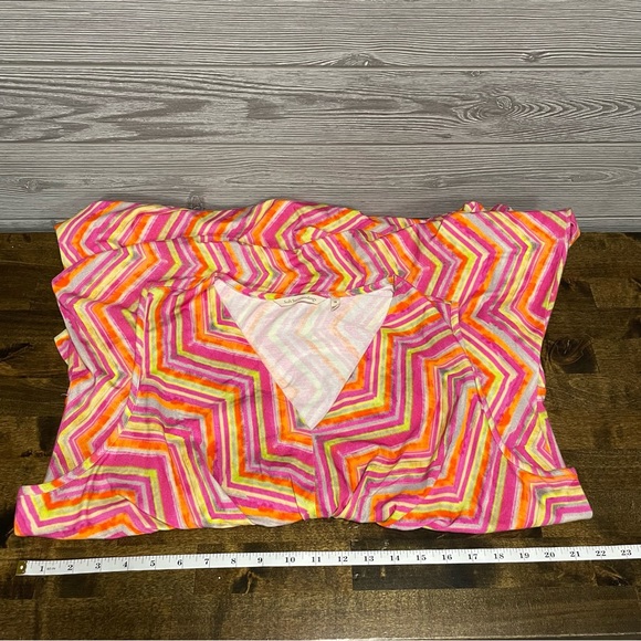 Soft Surroundings Womens Giselli Dress Size 1X Multicolor V Neck Chevron Zigzag - Picture 5 of 9